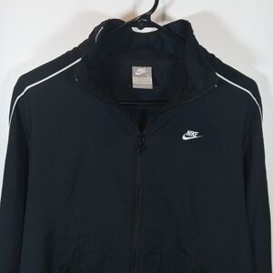 Nike Dri Fit Track Jacket Women's L 12-14 Black with White Details